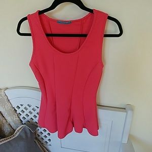 Coral Sleeveless Flared Tank